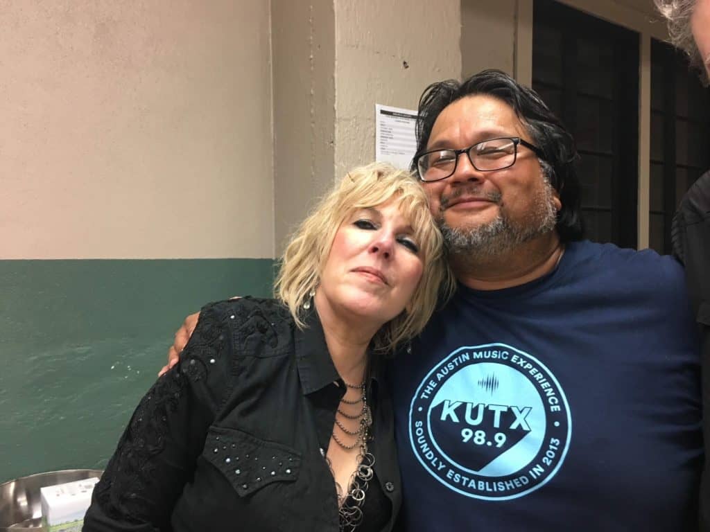 Matt poses for a photo with singer-songwriter Lucinda Williams