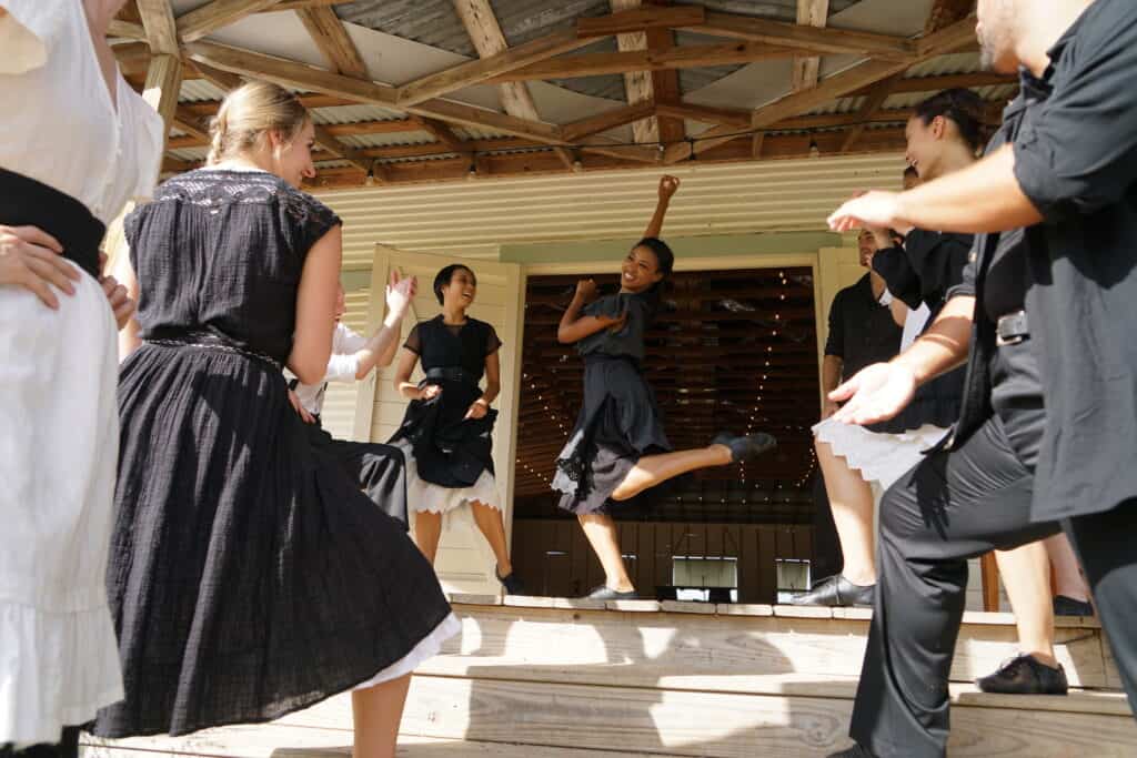 Dancers performing BLUEGRASS JUNCTION by Performa / Dance